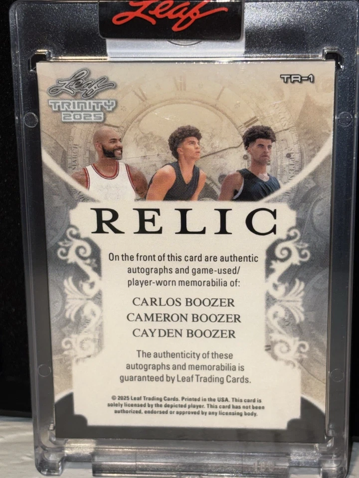 2025 LEAF TRINITY GOLD FOIL Cameron CAYDEN CARLOS BOOZER 三张补丁亲笔签名/40 — 第 2/2 张图片