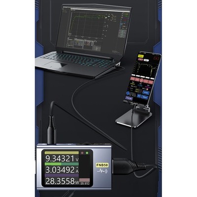 FNB58 USB Tester mit großem LCD-Display zur Spannungs- und Strommessung