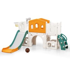 8 in 1 Toddler Climber Slide Playset Outdoor Indoor Slide Playset for Kids