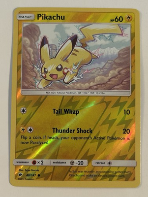 #ad #ad Pikachu 40 147 Sm Burning Shadows Reverse Holo LP $2.95