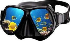 Scuba Mask Anti-Fog Tempered Glass Dual Lens Diving Goggles for Adults