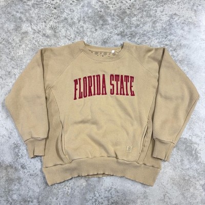 Florida State Seminoles Sweatshirt Womens Medium Beige NCAA Football Pressbox