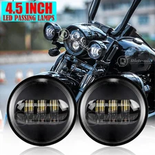 Motorcycle 4.5" 4-1/2inch LED Fog Passing Lamps Spot Lights For Harley Davidson
