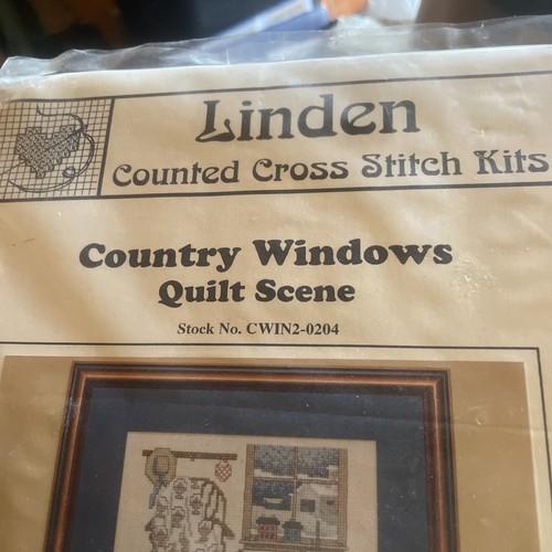 Kit punto croce contato scena carro finestre country LINDEN/Linda Myers 1993 nuovo - Foto 2 di 7