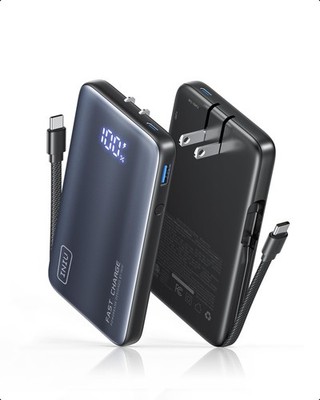 INIU Portable Charger, Ultra Small 45W Fast Charging Power Bank with Black