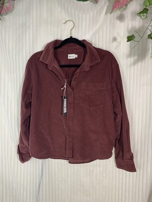Alpine Design Womens Corduroy Bottom Up Shirt Jacket Burgundy Size M NWT