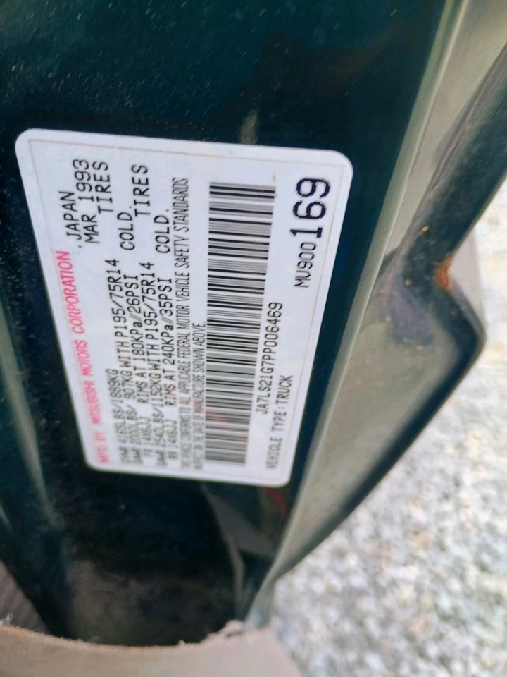 MITSUBISHI MIGHTY MAX 1993 2,4 L MT ECM ECU MÓDULO DE MOTOR computadora MD185189 Foto 3 de 4