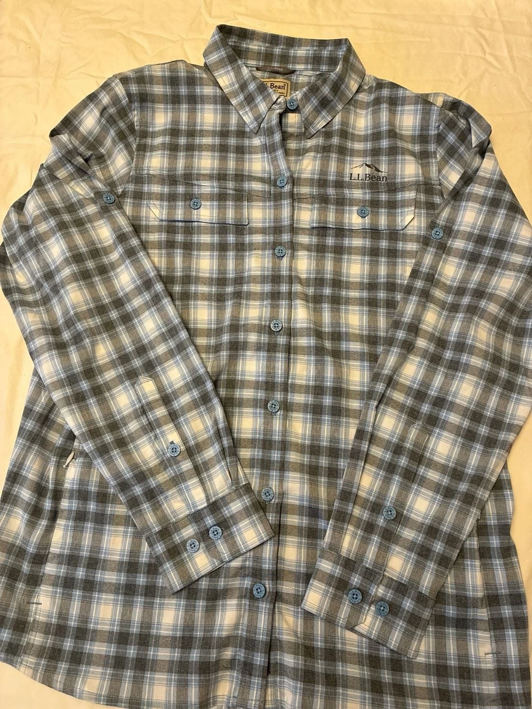 L.L.Bean Men's Tropicsoft Plaid Performance Fishing Shirt Size Medium
