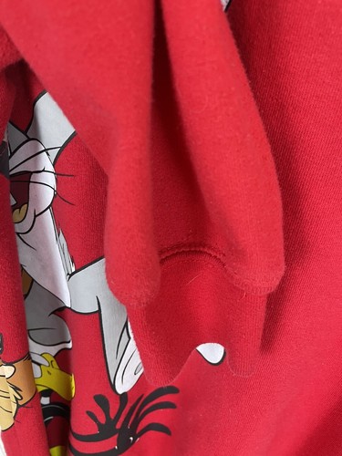 Sudadera Roja Vintage Looney Tunes Taz Silvestre Tweety Cuello Redondo Marciano XS - Imagen 10 de 12
