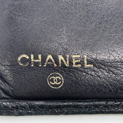 Auth Chanel Decacoco Pattern Leather Black Card Case/Wallet W/Box Set2 NS050788 - Picture 21 of 24