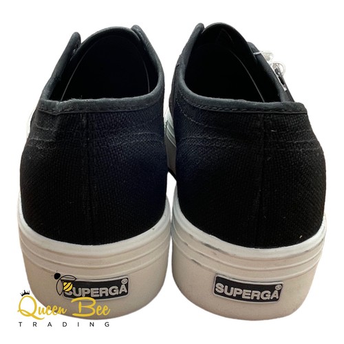 Zapatilla deportiva Superga para mujer negra plataforma moda 2750 talla 10,5 - Imagen 4 de 9