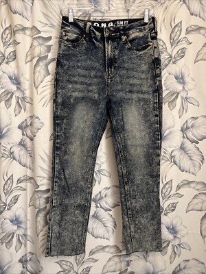 SONG Slim Fit Super High Rise Women's Stretch Denim Raw Jeans Size 9/29(28''x25'')