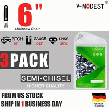 3Pack 6 Inch Chainsaw Chain Blade For Saker Electric Chainsaw 1/4" .043" 37DL