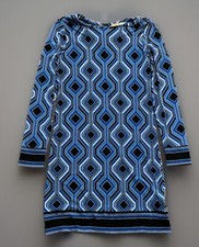 Michael Michael Kors Geometric Black Blue White Long Sleeve Dress Size XS
