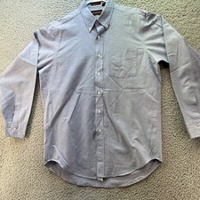 Chaps Ralph Lauren Shirt Mens 16 34/35 Blue Long Sleeve Button Down Collar Nice•