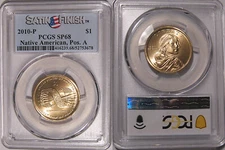 2010 P Native Sacagawea Dollar $1 PCGS SP68 Position A Satin Finish