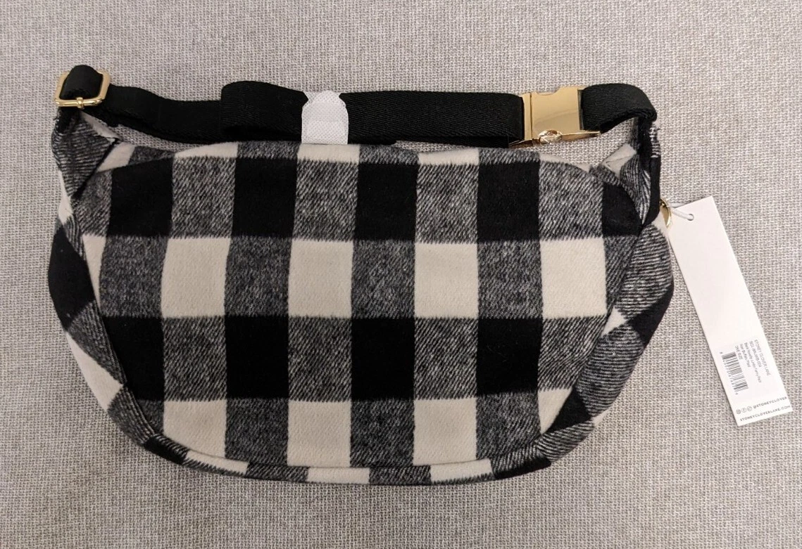 Plaid Pattern Fanny Pack Medium Zipper Polyamide Sling Purse