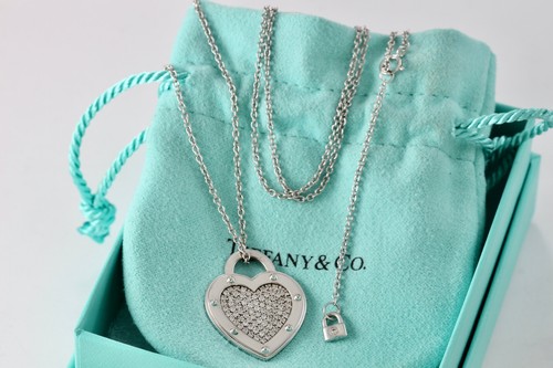 Return To Tiffany & Co. 18K White Gold Diamond Pave "LOVE" XL Heart Necklace - Picture 6 of 12