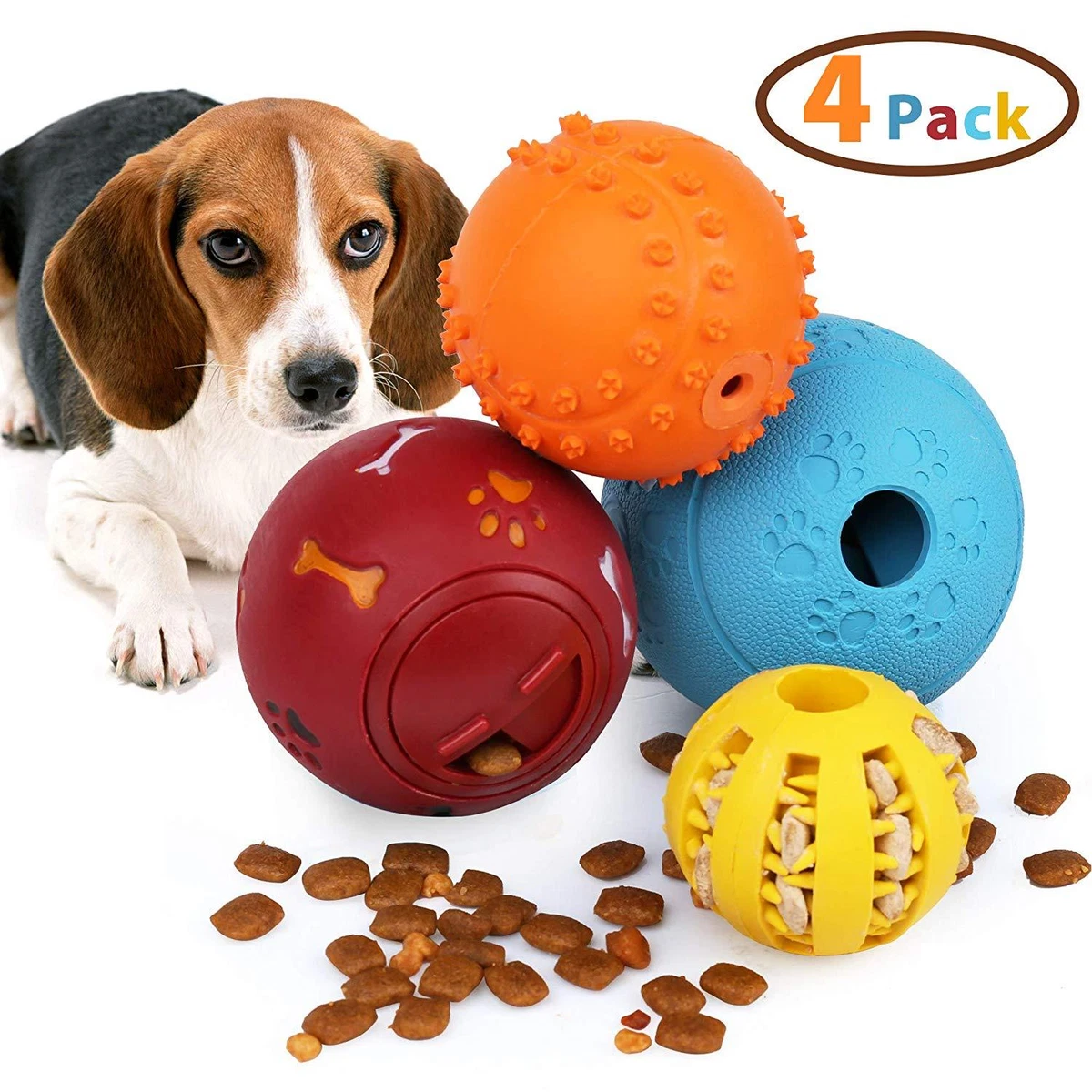 4pcs Pet Dog Interactive Tumbler Food Dispenser Feeder IQ Puzzle