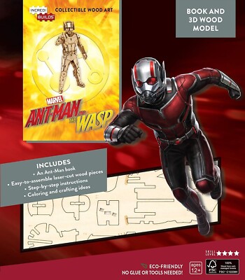 IncrediBuilds Kit: Marvel Ant-Man & the Wasp Book & 3D Wood Model NEW!