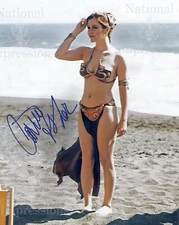 Carrie Fisher Star Wars Princess Leia  Bikini autographed 8x10 Photo REPRINT E3