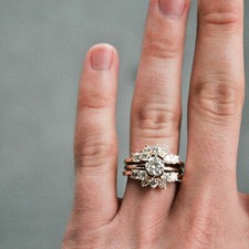 1.96Ct White Round Cut CZ Engagement Wedding Ring Set Solid 925 Sterling Silver