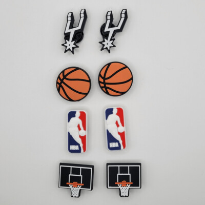 NBA San Antonio Spurs Basketball Team For Crocs Shoe Charms - 8 Pieces