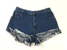 Gitano Womens Vintage Jean Cutoff Shorts Sz 18 High Rise Waist Ripped Distressed