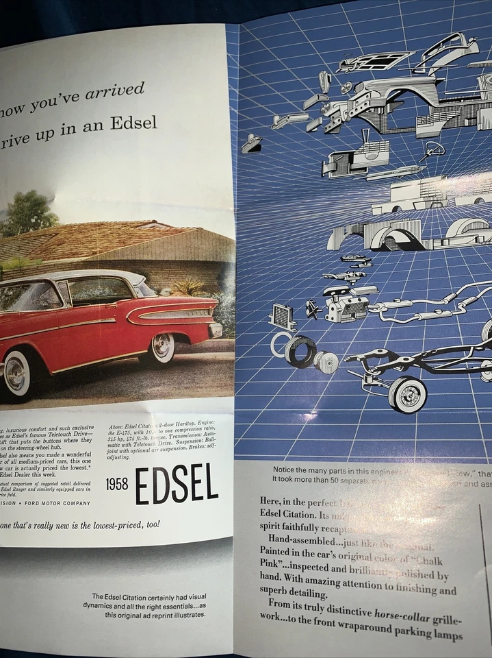 Franklin mint classic cars of the 50s 1958 Edsel citation specs came w/car - Image 2 of 4