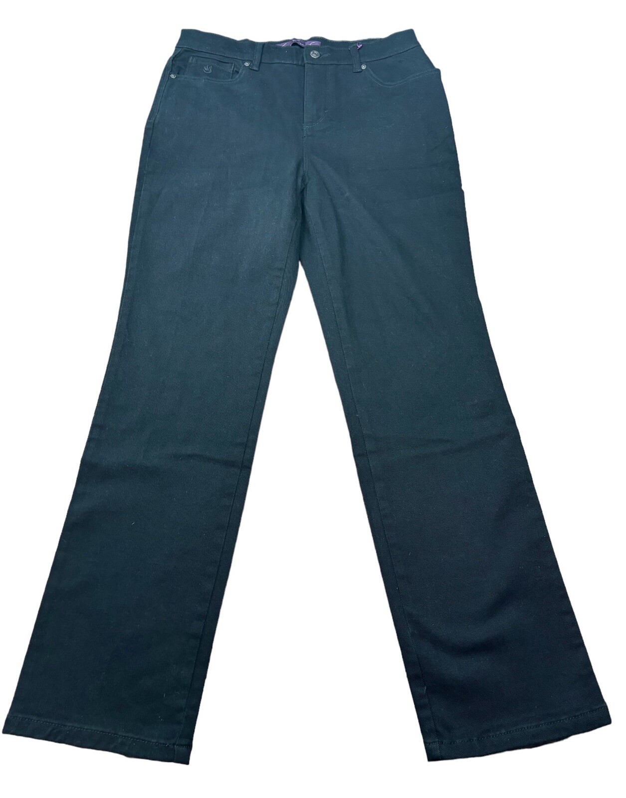 Gloria Vanderbilt Amanda Black Straight Leg Jeans Women's Size 8 Petite Stretch