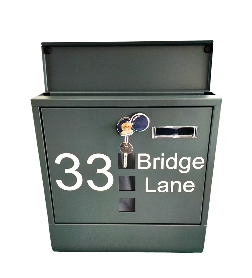 Personalised Modern Wall Mounted Letterbox With Newspaper holder. - Image 2 of 4