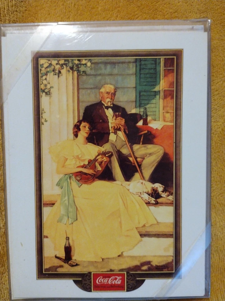 Paquete de 12 tarjetas de felicitación Norman Rockwell para Coca Cola 1994 nuevas en paquete Foto 2 de 4