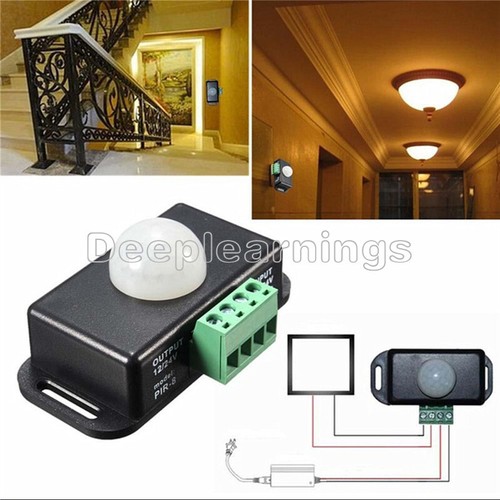 DC 12V-24V 8A Automatic Infrared PIR Motion Sensor Switch For LED light Stylish - Picture 1 of 7