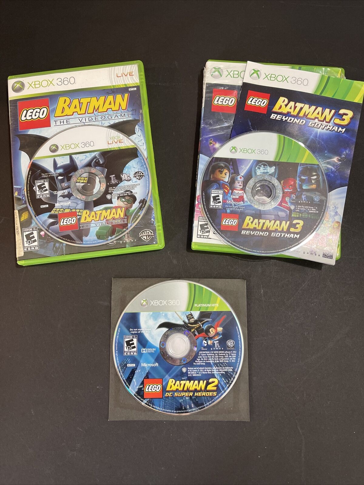 Lego Batman Trilogy Xbox 360 Lot of 1, 2 & 3 - DC Comics