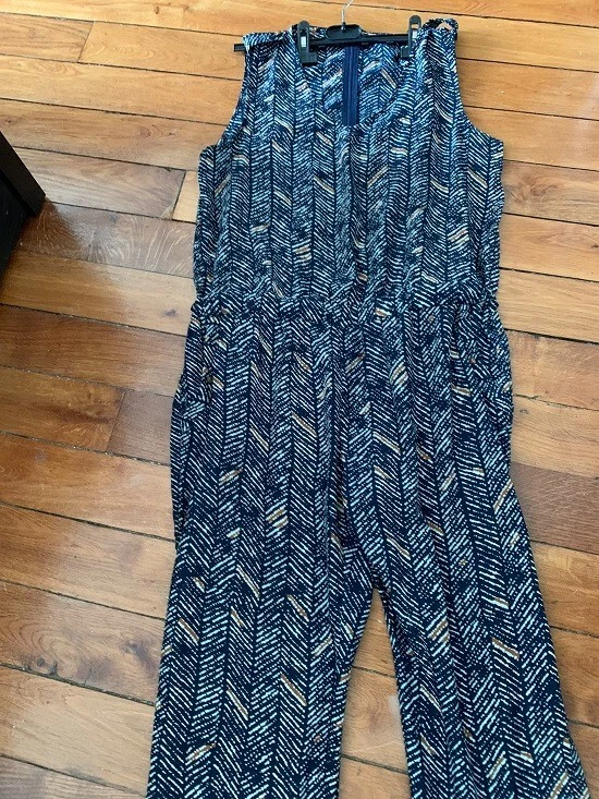 COMBINAISON PANTALON D ETE L'AMIE DE PARIS TAILLE XL COULEUR IMPRIME MARINE - Photo 3/4