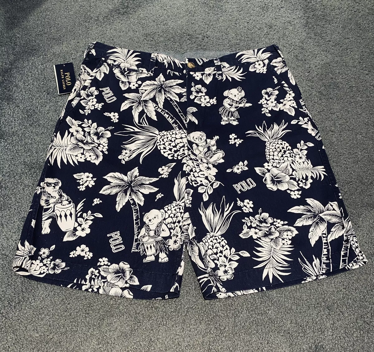Polo ralph lauren hotsell hawaiian swim shorts navy