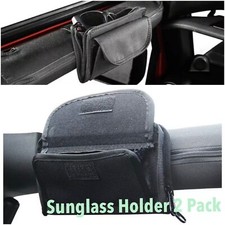 2 Pack Jeep Wrangler Roll Bar Sunglass Holderstorage Pouch Cj Yj Tj Jk Jl 87-22