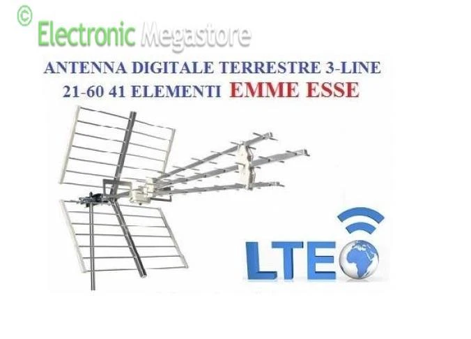 EMMEESSE ANTENNA DIGITALE TERRESTRE TV UHF DVBT EMME ESSE LTE 4G 41 ELEMENTI