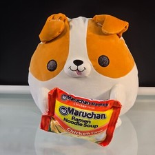 Zuru Snackles Series Corgi Benji Dog Ramen Noodle Soup Stuffed 15 in Plush