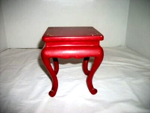 ANTIQUE JAPANESE INLAY MOP RED LACQUER PEDESTAL RISER STAND ASIAN EARLY ...