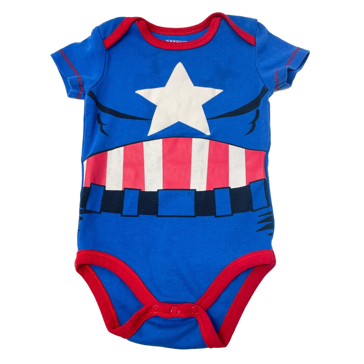 Marvel Kids Captain America Baby One Piece Size 3/6 Month