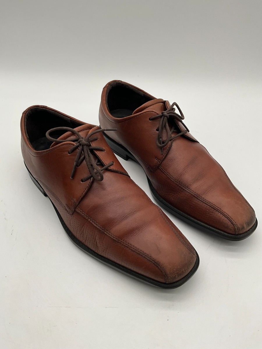 ECCO Edinburgh Dress Shoes Mens Sz 44 EU Brown Leather