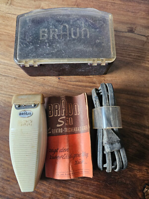 Braun S 50 Elektro Trockenrasierer inkl Verpackung und Anleitung ca 1955
