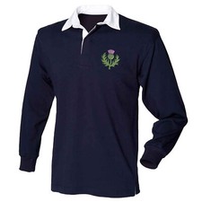 Kids Scottish Classic Rugby Shirt Embroidered Scotland Thistle Jersey Country...