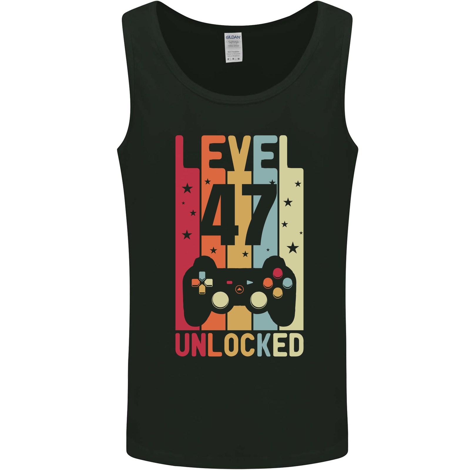 47th Birthday 47 Year Old Level Up Gaming Mens Vest Tank Top