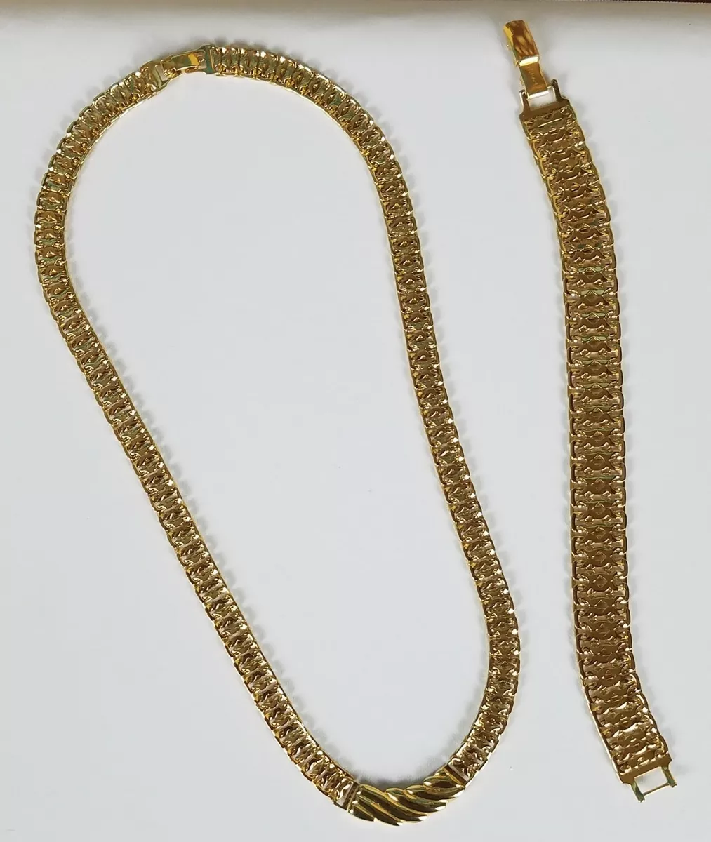 Vintage Monet Jewelry Set Necklace 9in Bracelet eBay