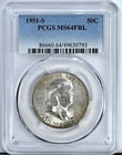 1951-S Franklin Half Dollar PCGS Graded Coin MS64 FBL #86660