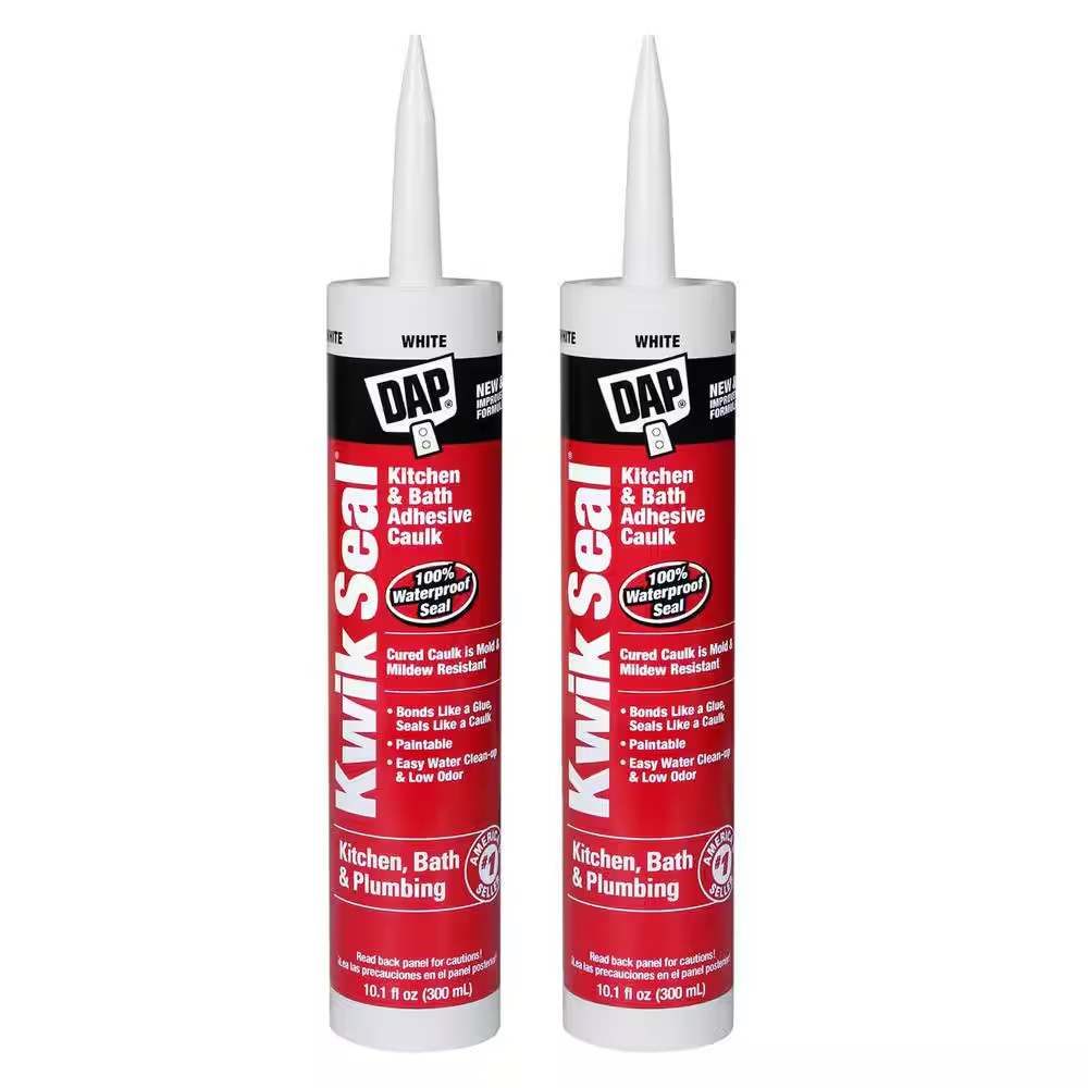 Kwik Seal 10 Oz. White Kitchen and Bath Sealant (2-Pack). Available Now for $9.11