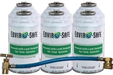 Pro Seal, Stop Leak w/ R 134a Leak Detector Dye + R 134a Charging Hose - 6 Cans