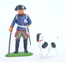 Elastolin Hausser 1:25 KAISER FRIEDRICH II Von PREUSSEN Figure + DOG Mint`76 TOP